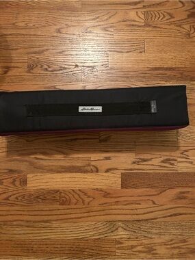 Eddie Bauer Roll Up Packable Foldable Black & Maroon Dog Bed Great for Traveling